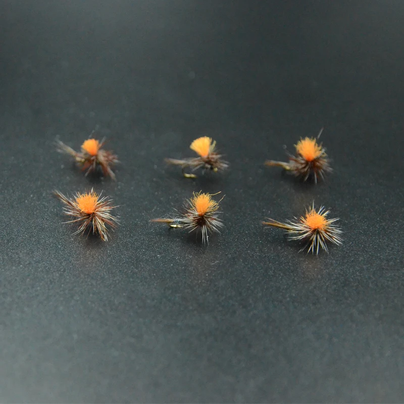 CONTEMPLADOR 6 piezas 16 # -18 #   Paracaídas de alta visión Adam midge archivos secos 4 colores antron chute superficie agua mosca pesca insectos señuelos - imagen 2