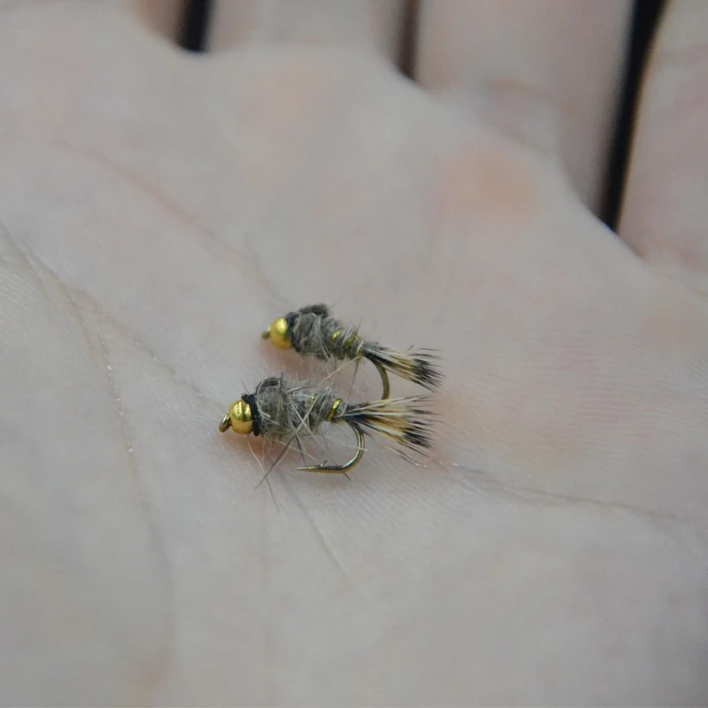 CONTEMPLADOR 4 piezas # 14 cabeza de cuentas Hares oreja cuerpo áspero fregadero rápido señuelos húmedos mortales cebo de ninfa artificial mirando caddis pesca con mosca - imagen 2