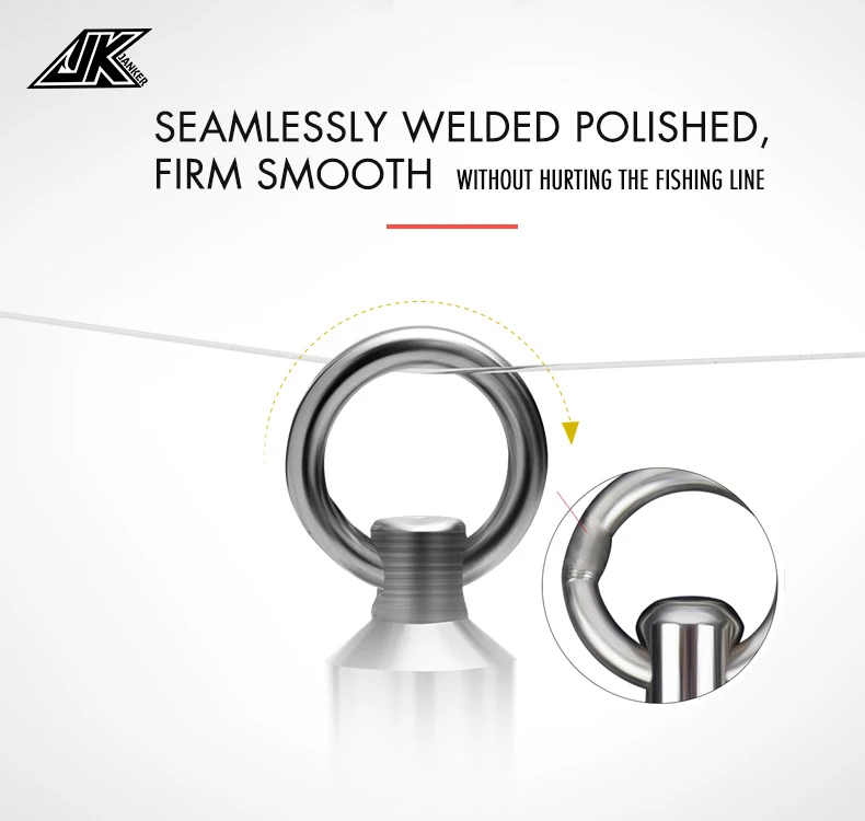 JK 50-200LB rodamiento de bolas de alta resistencia barril pesca giratorio conector de acero inoxidable anillo sólido - imagen 3