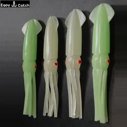 Señuelos de calamar PVC flexible resistente para pesca en agua salada