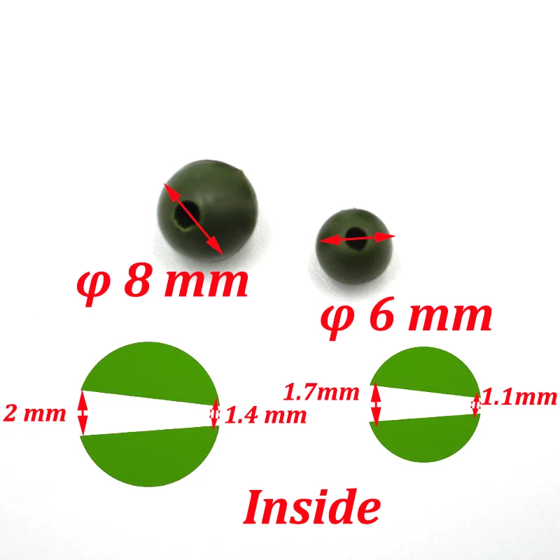 Cuentas de choque de goma para pesca de carpa, aparejo de pesca de carpa, helicóptero d-rig Chod Rig, Terminal de aparejos, herramienta, accesorios de pesca de carpa, 100 Uds. - imagen 3