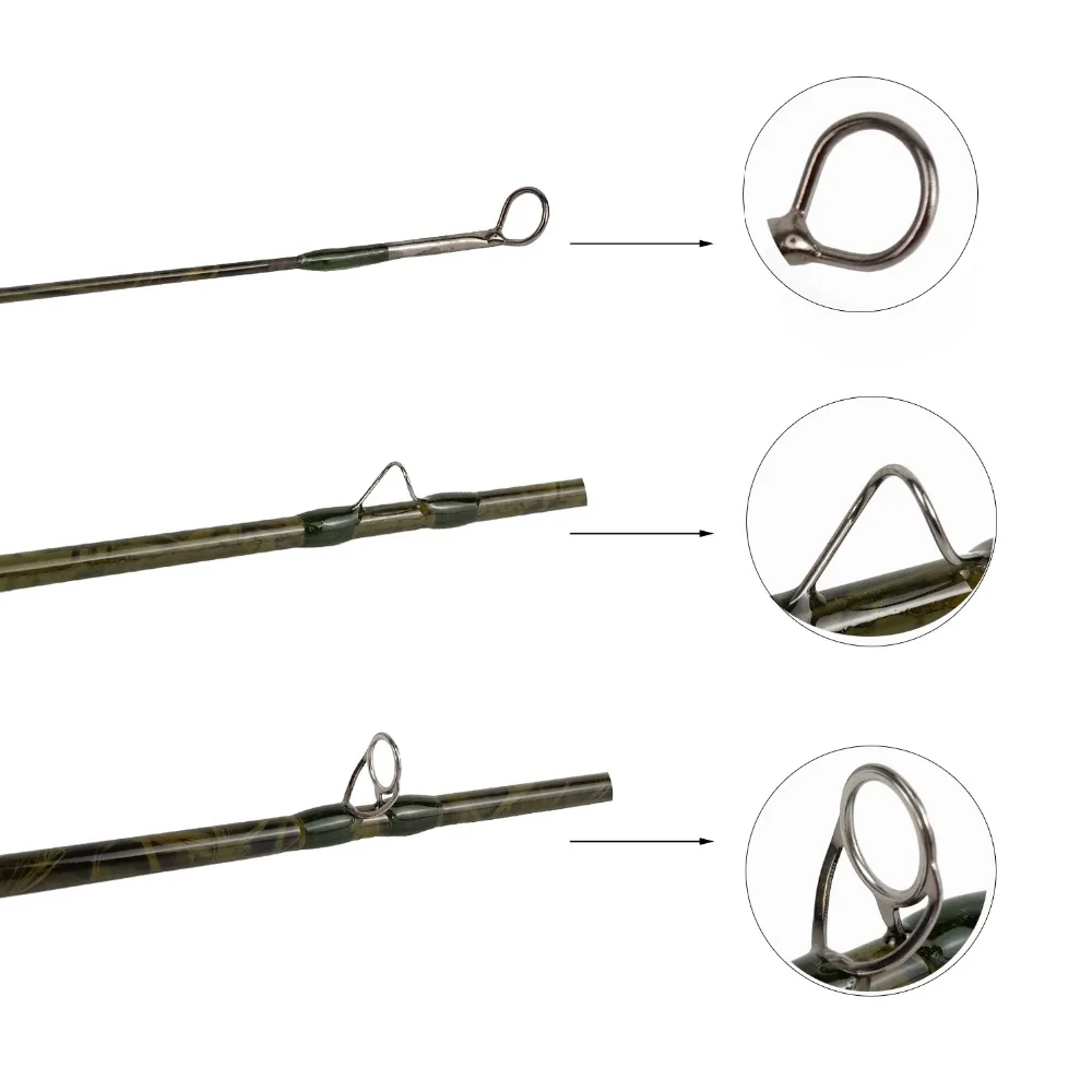 Aventik-cañas de pescar con mosca de viaje IM8 24T, 100% fibra de carbono, de acción rápida, ligeras, Color verde camuflaje rosa - imagen 5