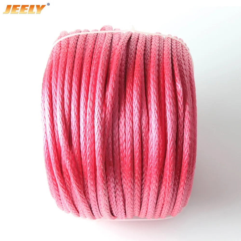 JEELY cuerda trenzada de fibra hueca UHMWPE, línea de cabrestante, 5MM, 10m, 4WD, 4x4, ATV, UTV, barco, todoterreno