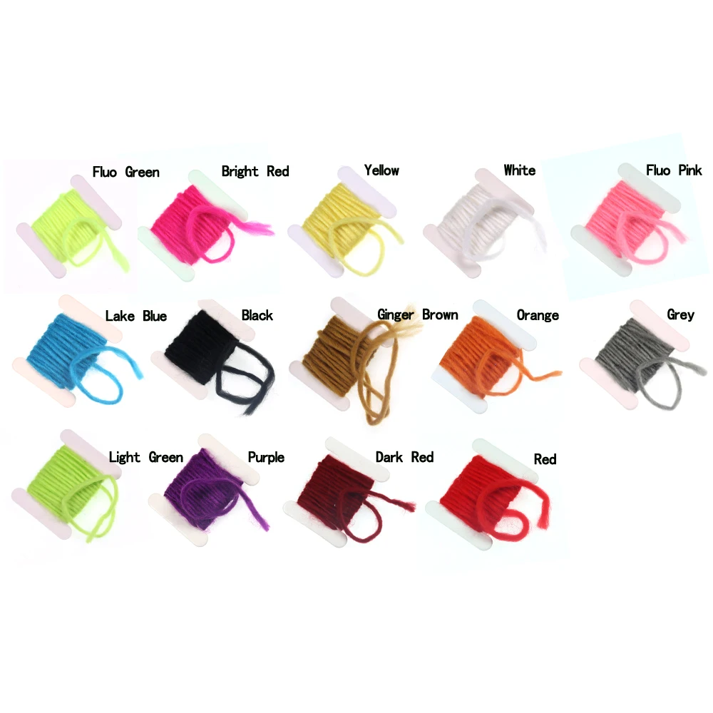 Bimoo hilo para atar moscas, Material de atado de moscas de huevo, amarillo, rojo, verde Fluo, 2m/tarjeta, 3mm - imagen 2