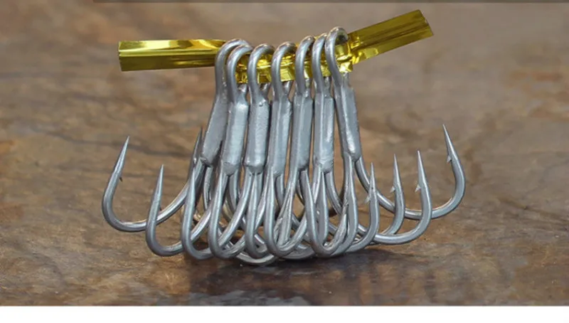 OWNER ST46 anzuelos triples, 2 #4 #6 #8 #, anzuelo de púas, súper ligero, afilado, Océano, tres ganchos de anclaje, carpa, calamar, aparejos de Pesca negros - imagen 2