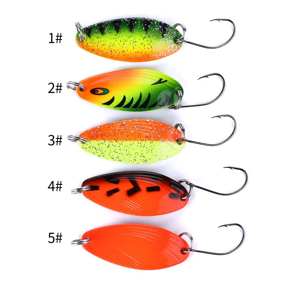 5 uds 4,5g pesca metal shone cuchara cebos spinner trucha BASS PIKE cuchara mini cebo wobbler profesional Metal Spinner cebos - imagen 2