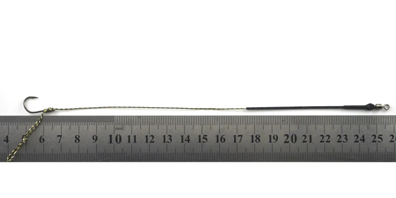 MNFT 2 juegos por paquete de aparejos trenzados de pesca de carpa hechos a mano líder tamaño 7 #   8 #   9 #   10 #   11 #   12 #    Hair Rig Peinado Carpa Gancho Enlace Giratorios - imagen 3