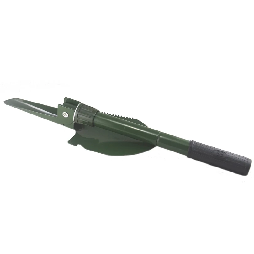 MNFT nouvelle pelle de pêche pliante Portable survie en plein air Camping randonnée pelle multifonctionnelle Kit de survie chariot élévateur couleur verte - imagen 5