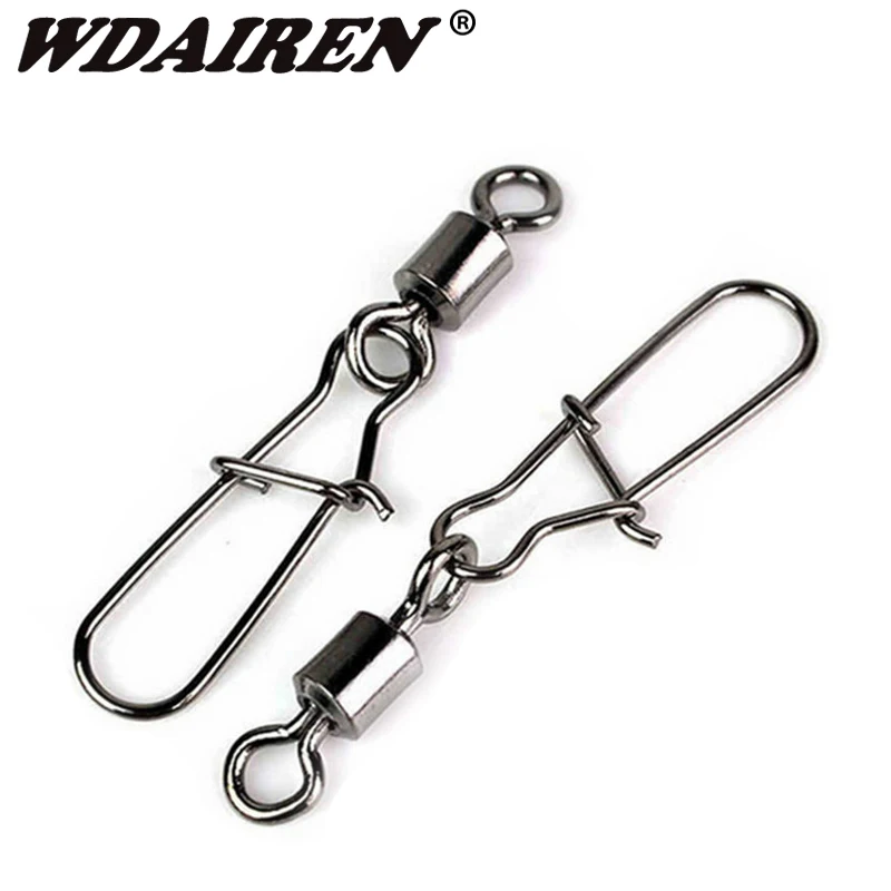 10 unids/lote de giratorios de cambio rápido de Color negro en forma de Q de cuerpo largo grande para pesca de carpa, accesorio de aparejos terminales de pesca de 4 tamaños