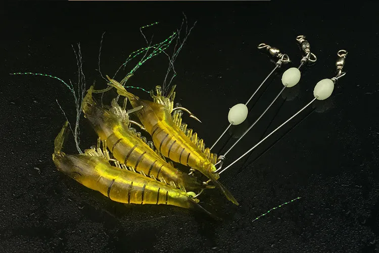 MNFT, precio al por mayor, 10 Uds., señuelos tipo camarón suaves noctilucentes, 18CM, 6G, cebo Artificial, aparejos de pesca, barril giratorio, señuelo de pesca tipo camarón - imagen 3