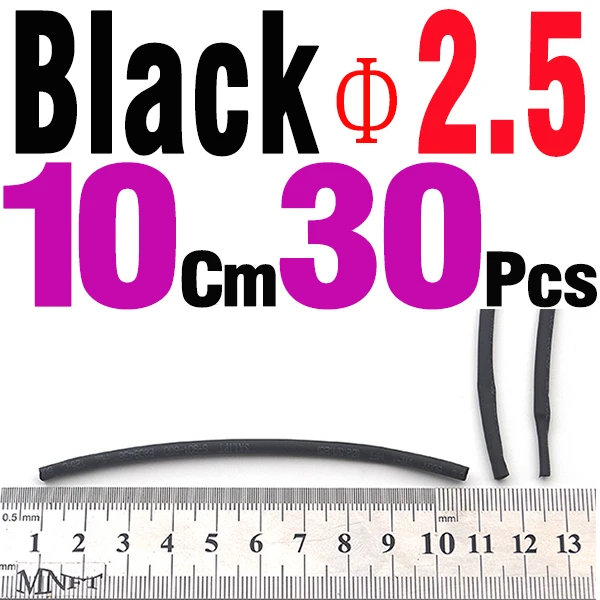 30Pcs Black 2 dot 5