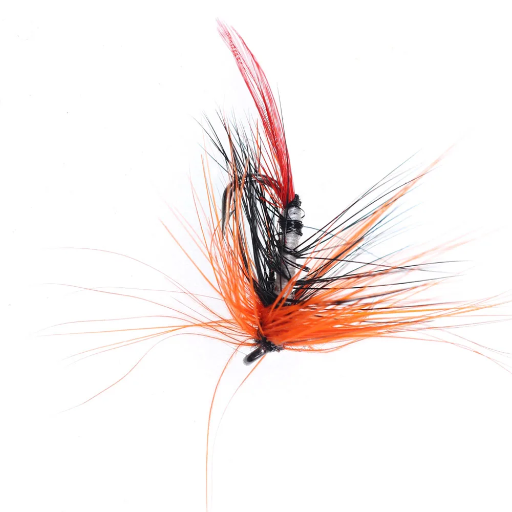 Bimoo-señuelo de pesca para trucha seca, cebo de insectos con cola roja para trucha, lubina, 10 unids/lote, n. ° 12 - imagen 3