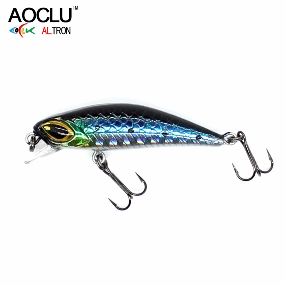 AOCLU-sonajero DE PESCA DE pececillos que se hunde, señuelo Wobbler de cebo duro, playa, lubina, gato, trucha, gancho 14 # VMC, buceo, 1,5 m, 45mm, 3,0g - imagen 3