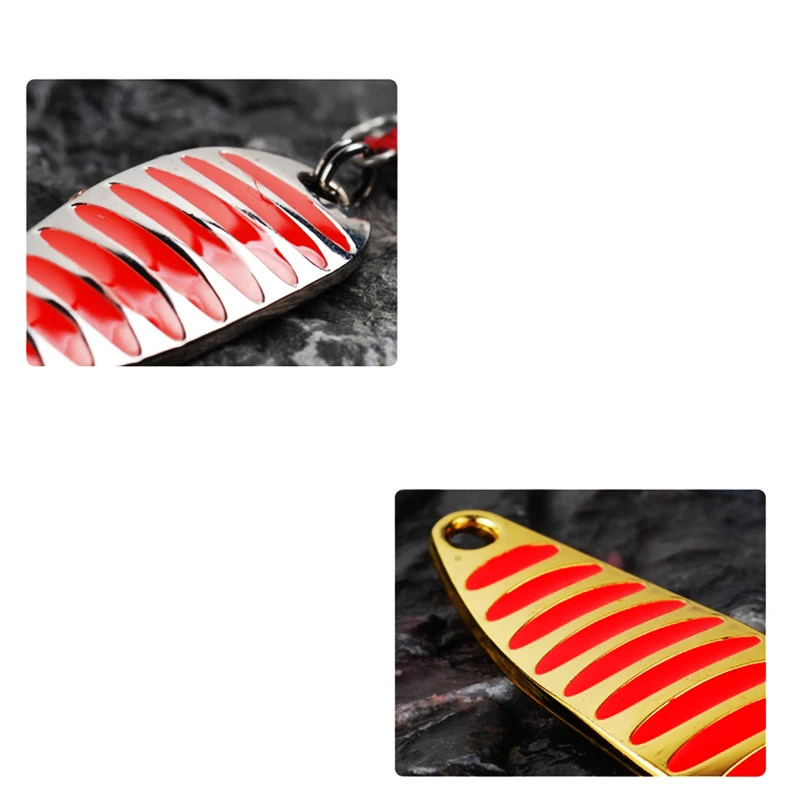 Señuelo de pesca de Metal duro, cuchara de 2g, 5g, 10g, 15g, 20g, cebo de pez dorado y plateado, lentejuelas de ruido, con gancho triple de pluma - imagen 5