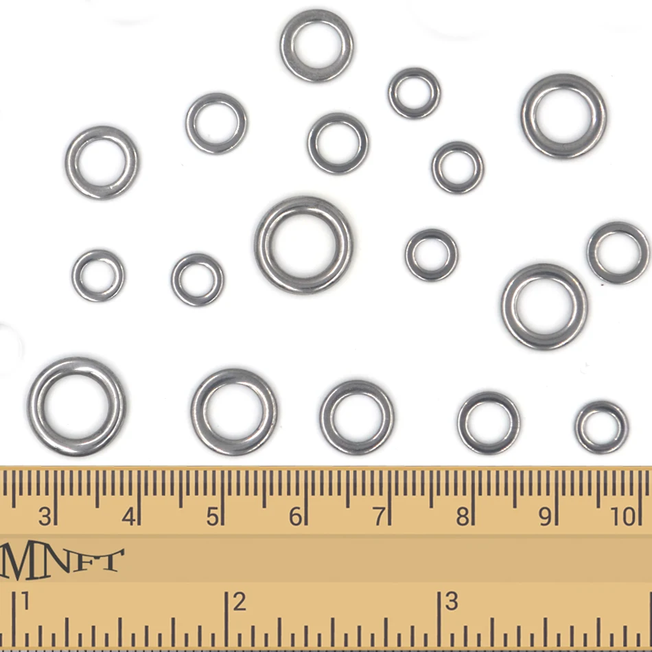 MNFT 30 Uds anillos sólidos de acero inoxidable de alta resistencia anillo de señuelo de pesca accesorios de pesca componentes de señuelo personalizados - imagen 5