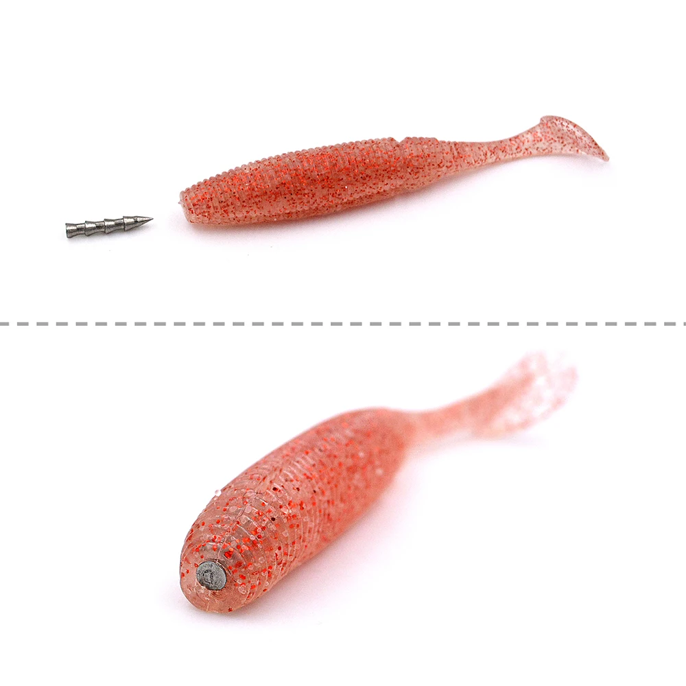 Thetime-señuelo de gusano suave, plomada de pesca de tungsteno, contrapeso, pequeño, delgado, gusano, pesas, inserto en, 1/48, 1/32, 1/16OZ - imagen 3