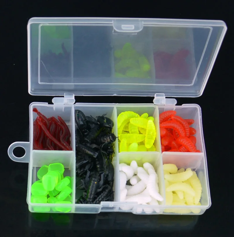 Kit de señuelos blandos para pesca, cebos de gusano Artificial, granos de maíz Grub, Grillo, 140 piezas - imagen 3