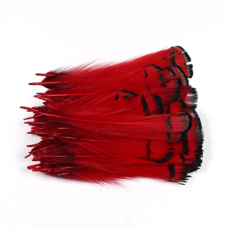Bimoo-pluma Amherst Tippet Nymph Wet Streamer Wing Tag, Material para atar moscas, Cabeza de Acero de salmón, 10 Uds. - imagen 2