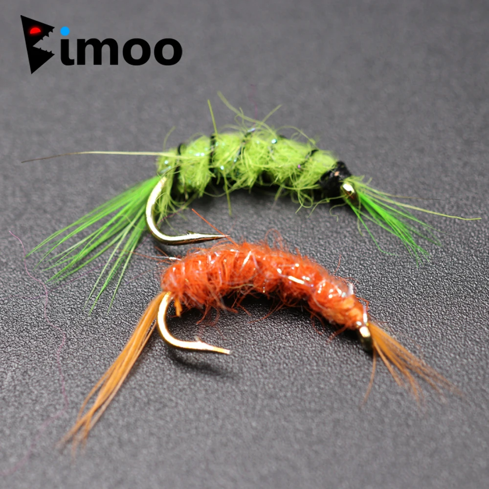 Bimoo 10 Pcs #14 Scud Cray Oranje/Groen Grote Tailwater Forel Vissen Garnalen Buffet Vliegvissen Aas