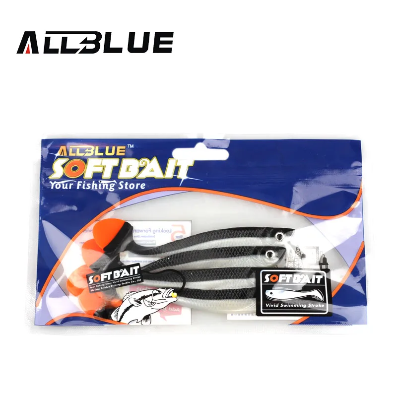 ALLBLUE-señuelo de pesca de silicona para pez, cebo suave hecho a mano, 6g/11cm, Pasca, 4 unids/lote - imagen 5