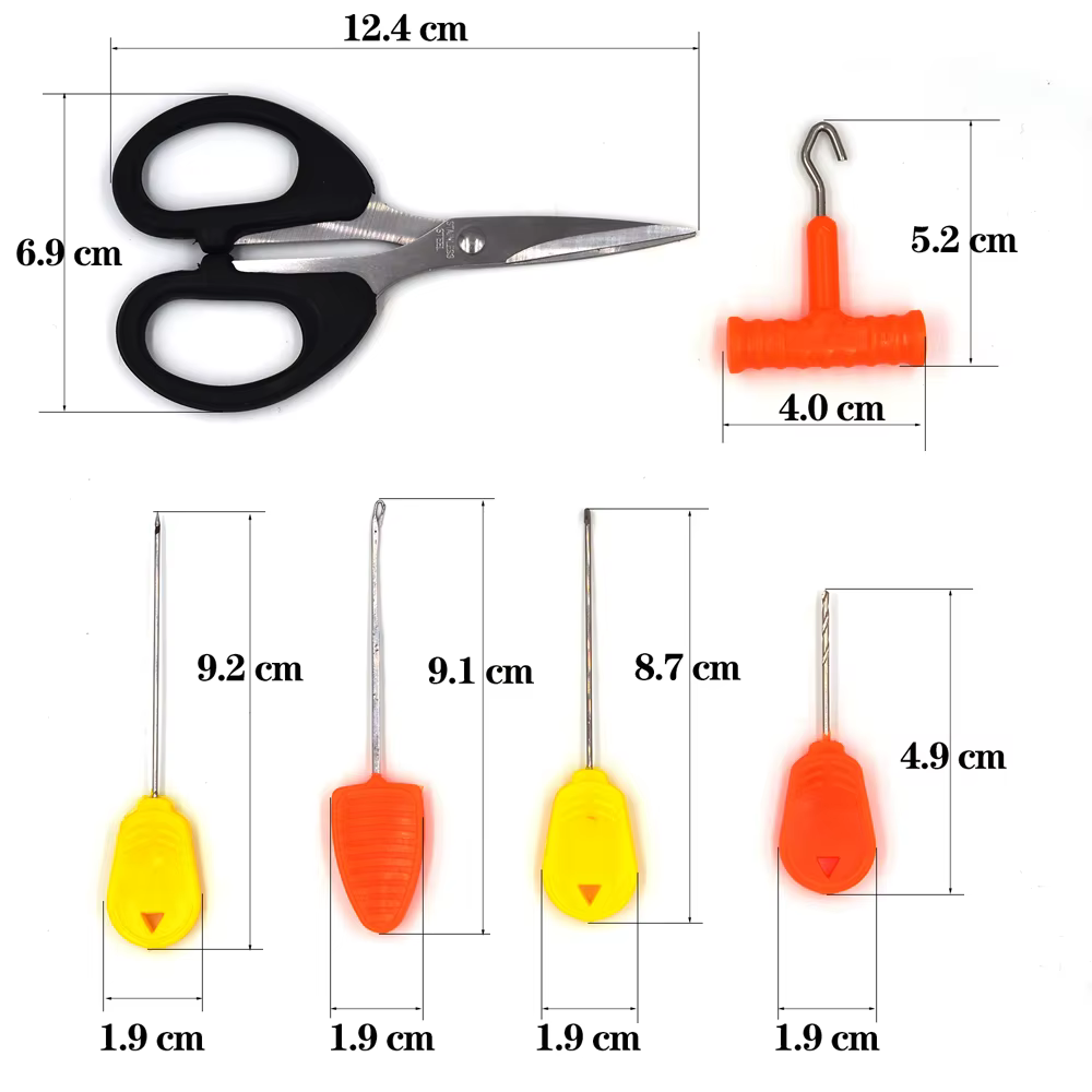 MNFT-Kit de herramientas para aparejos de pesca, Combo de cebo, aguja, tijera de pesca, aparejo de carga, extractor de taladro, extractor de nudos con mango en T - imagen 2
