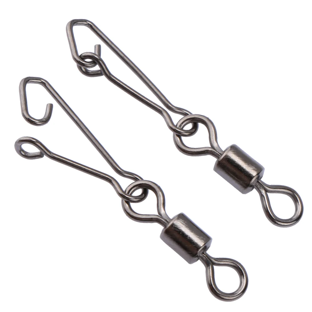 Goture 200 unids/lote giratorios de pesca giratorios de acero inoxidable con conector de anzuelo de pesca MS + QL - imagen 4