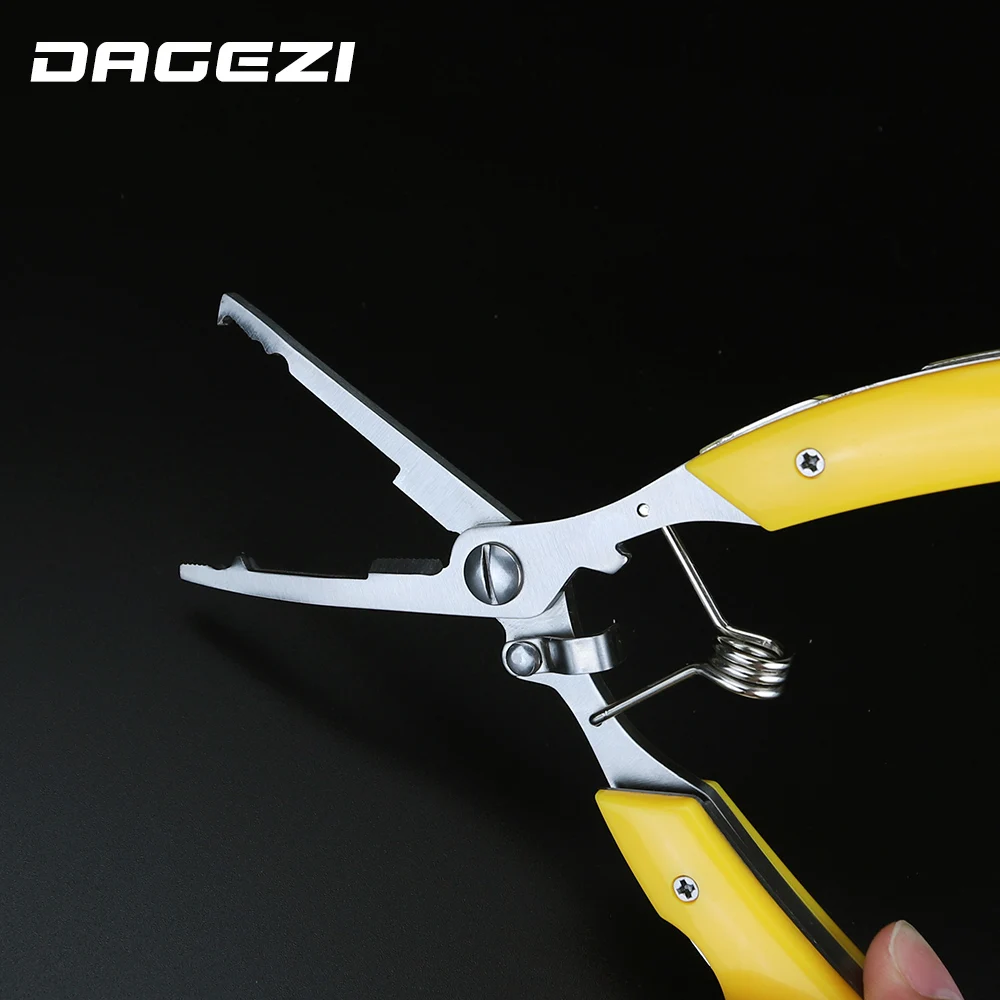 DAGEZI-Alicates de pesca multifuncionales, accesorios de pesca de carpa de acero inoxidable, tijeras de corte de línea, dos colores - imagen 3