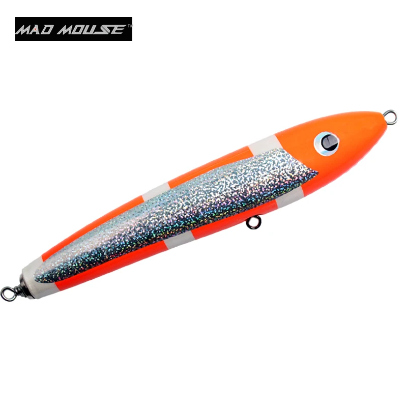 MAD MOUSE-señuelo de arrastre de superficie GT, cebo Artificial para pesca en mar profundo, barco lápiz, Stickbait de madera, 140g/26,5 cm, novedad