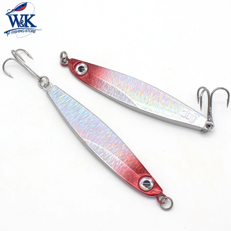 W & K-anzuelos de Jigging lento para lubina, cebo de halubut walleye Jigging, 15g, 22g, 30g, 40g, señuelo de Metal, 1 ud./lote