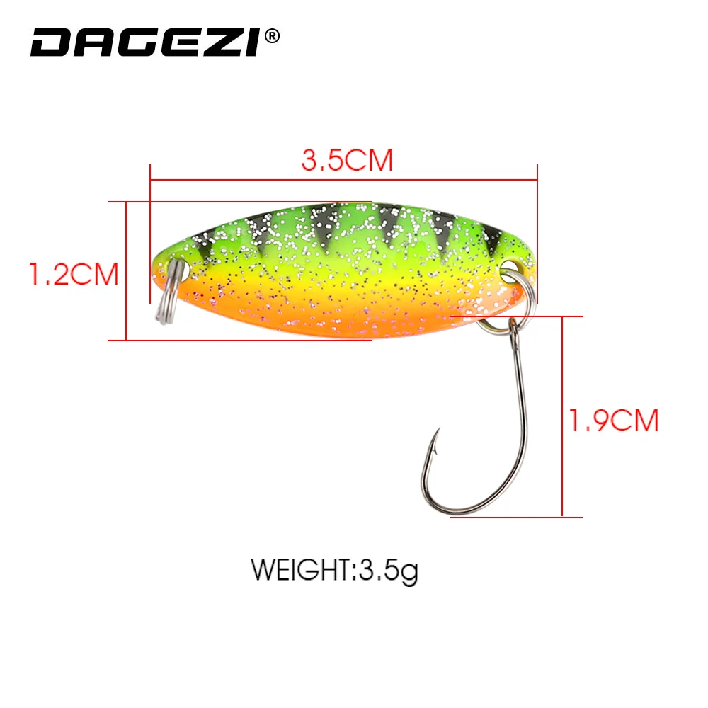 DAGEZI-señuelo de cuchara de pesca, cebo giratorio duro de 3,5g, 1 unidad, cebos duros, cebo Artificial para aparejos de pesca de carpa - imagen 2