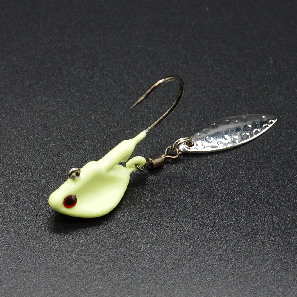 Señuelo de pesca con cabeza plomada, anzuelo Artificial, giratorio, con púas, 3,5g/7g/10g, lote de 4 piezas - imagen 5