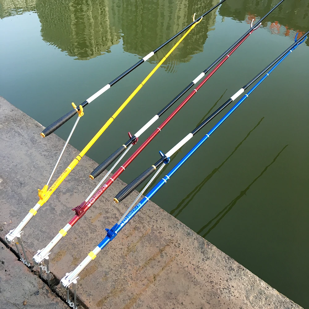 Soporte telescópico para caña de pescar, fibra de carbono, 7 Secciones, 1,7 M, 2,1 M, 2,4 M - imagen 2