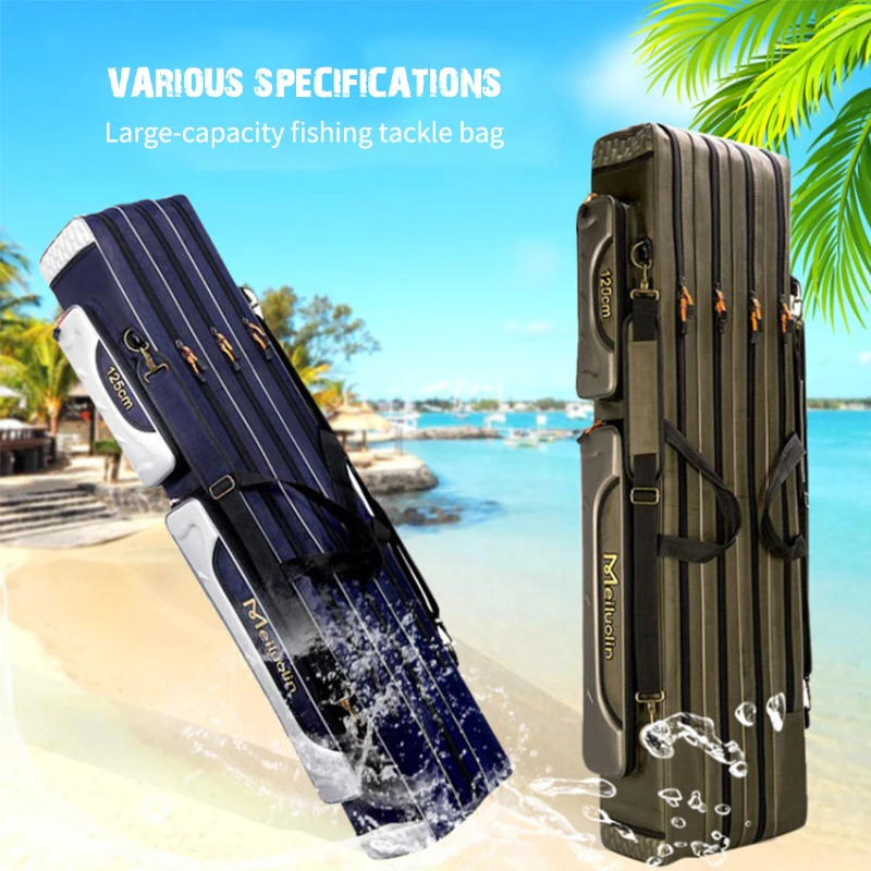 Bolsas de Pesca Oxford de 80cm, 110cm y 120cm de espesor, caña de pescar plegable, bolsa de almacenamiento de herramientas para caña de pescar, bolsa de Pesca de gran capacidad XA114G - imagen 3