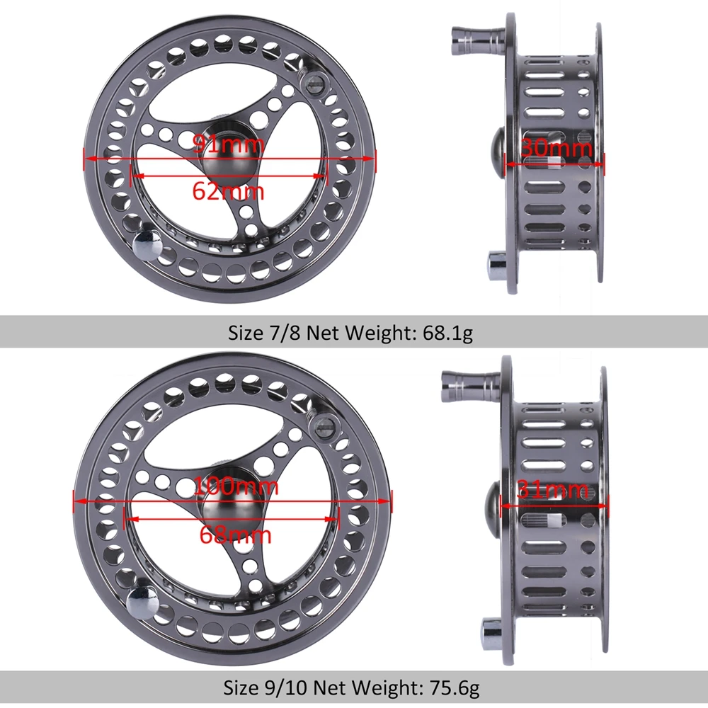 Carrete de pesca con mosca Goture CNC, carrete de repuesto 3/4 5/6 7/8 9/10 WT, corte de máquina CNC de aluminio para pesca con mosca, aparejos de pesca de Lucio - imagen 5