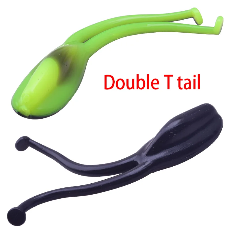 Lote de 10 Señuelos de Pesca de silicona blanda, cebo de 65mm y 2,2g, gusanos blandos, cola en T, Swimbait, lubina, sábalo, Wobbler, aparejos de pesca WD-252 - imagen 4