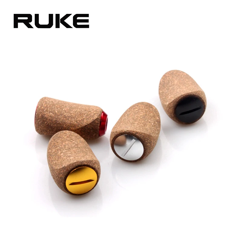Perilla de mango de carrete de pesca RUKE, perilla de madera suave de goma material para carrete tipo D/S, accesorio de mango DIY incluye arandela de rodamientos - imagen 5
