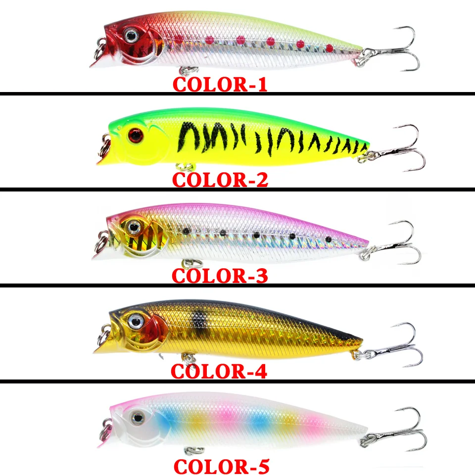 LEOSPORT-Señuelos de Pesca Popper, cebos duros Wobbler de buena calidad, aparejos de pesca selectos de 5 colores, ganchos 6 #, 1 ud., novedad - imagen 4