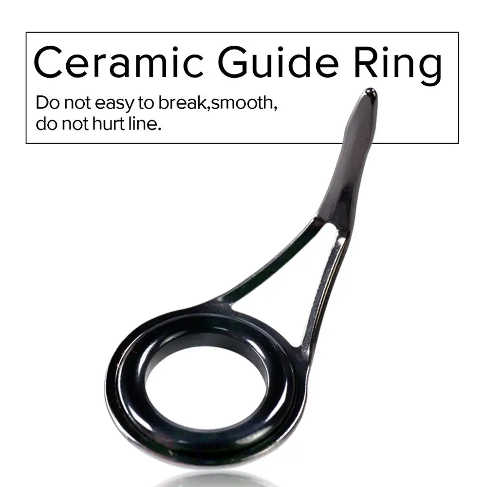 Guías de caña de pescar THKFISH, 75 Uds., Kit de reparación de construcción de caña, herramienta de pesca de acero inoxidable de 3,5-23mm, anillo de cerámica, agua dulce y salada - imagen 3