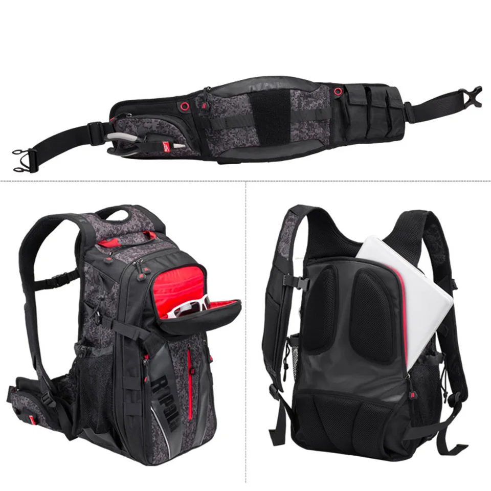 RAPALA-Bolsa de pesca de 25L, mochila de pesca con Cinturón desmontable de 40cm x 32cm x 20cm, bolsa de aparejos de pesca, mochila multifuncional para exteriores - imagen 4