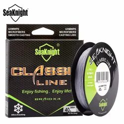 SeaKnight-sedal de pesca trenzado de 4 hebras, cuerda multifilamento de PE trenzada superfuerte de 300M, 6-80lb, 4 tejidos, para pesca en agua salada