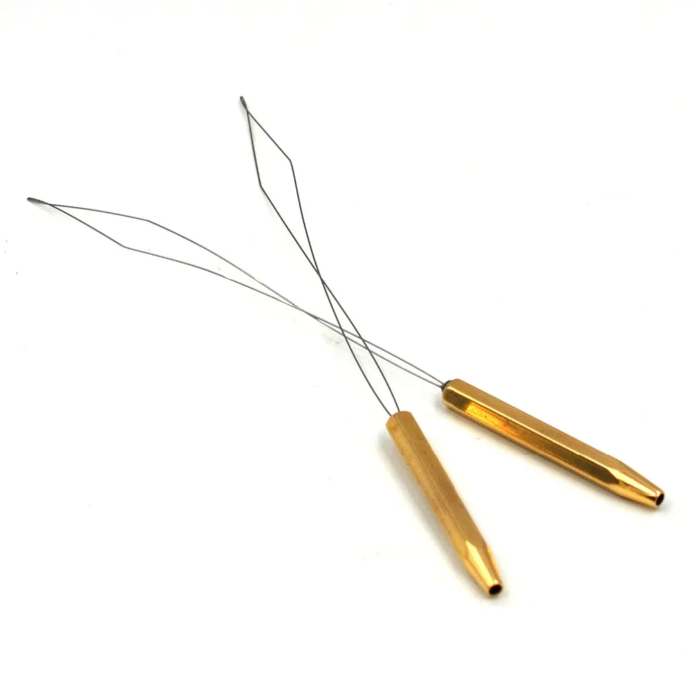 MNFT-enhebrador de bobina de latón Extra largo, herramienta para atar moscas, mango de medio enganche, hilo de pesca con mosca, 1 Uds. - imagen 3