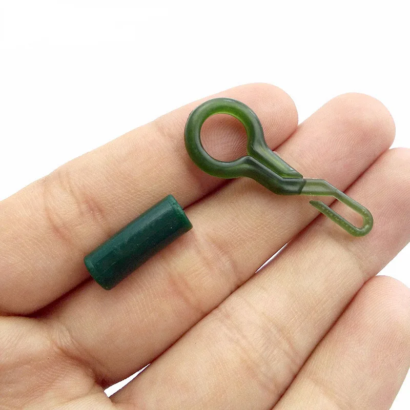 Shaddock-Clips de plomo traseros para pesca, accesorio de pesca de carpa con tubo de goma de plástico verde, Conector de aparejos, 20 Uds., 3,5 cm - imagen 5