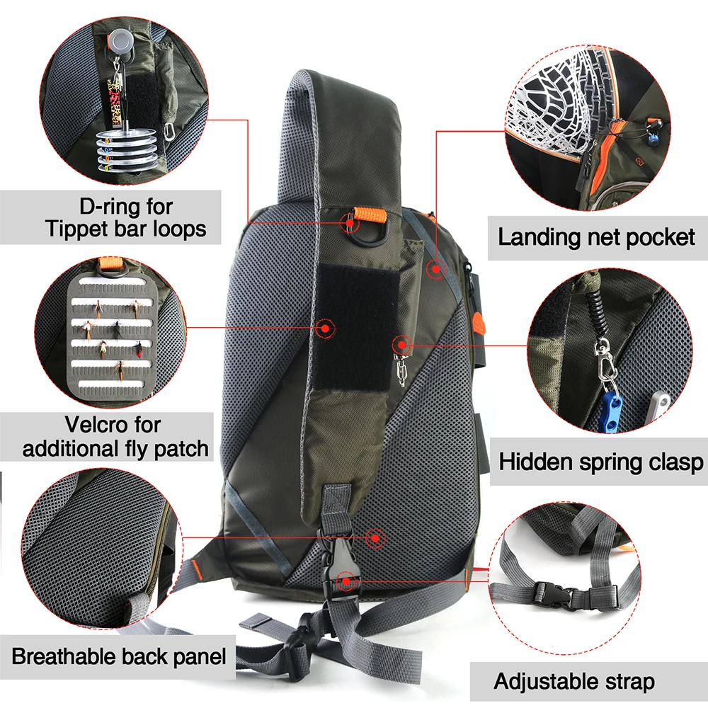 Mochila de pesca Maximumcatch, bolsa de pesca con mosca para deportes al aire libre con parche para mosca - imagen 5