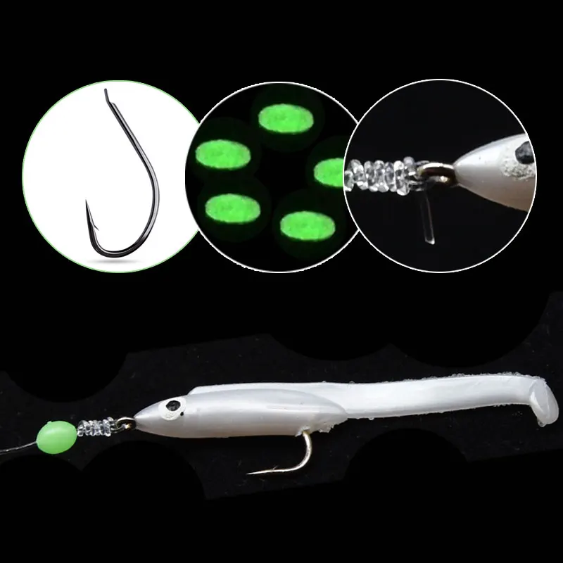 5 anzuelos/bolsa de alta calidad, plumas de caballa de acero al carbono, señuelo de bacalao para lubina, pesca en el mar, 5 anzuelos de pesca, cebo triple, alambre de pesca No.1/0 - imagen 4