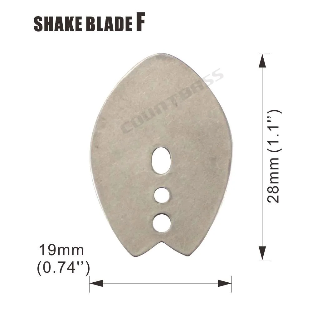 Countbass 50 Uds hoja de plantilla de natación, hoja de Chatterbait de acero inoxidable, plantillas de vibración DIY, señuelo de plantilla de pesca oscilante de fundición - imagen 4