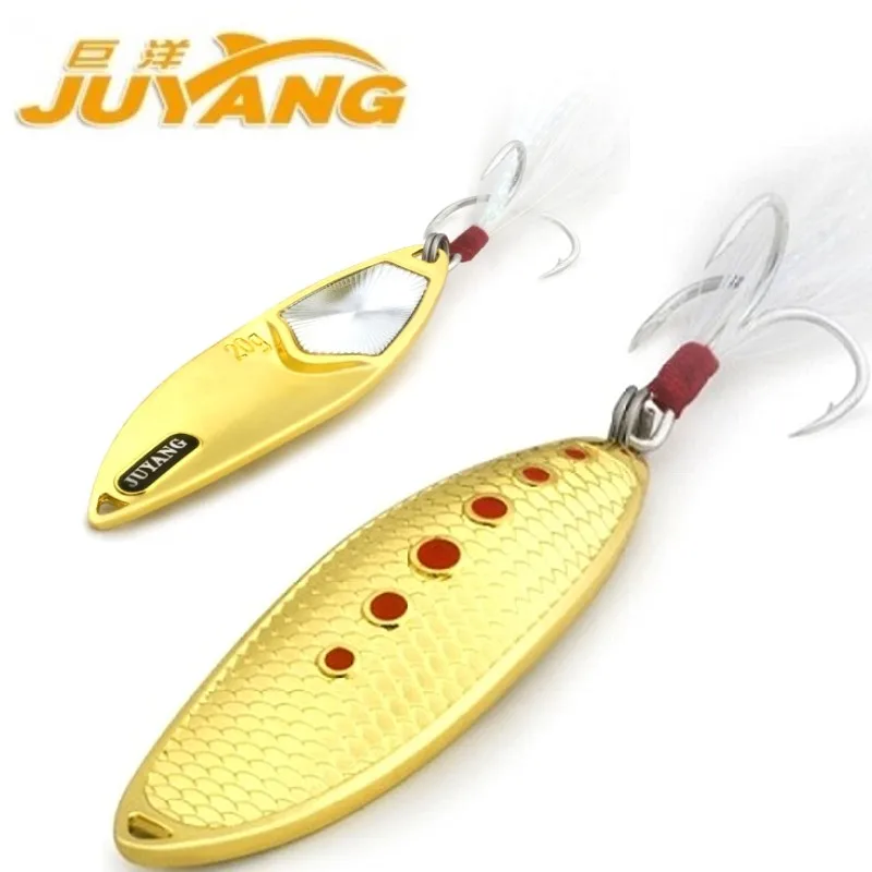 JUYANG-señuelo de Metal con cuchara giratoria, Señuelos de Pesca de 7g, 10g, 15g, 20g, cebos duros, Material metálico de capa completa, aparejos de pesca