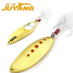 JUYANG-señuelo de Metal con cuchara giratoria, Señuelos de Pesca de 7g, 10g, 15g, 20g, cebos duros, Material metálico de capa completa, aparejos de pesca
