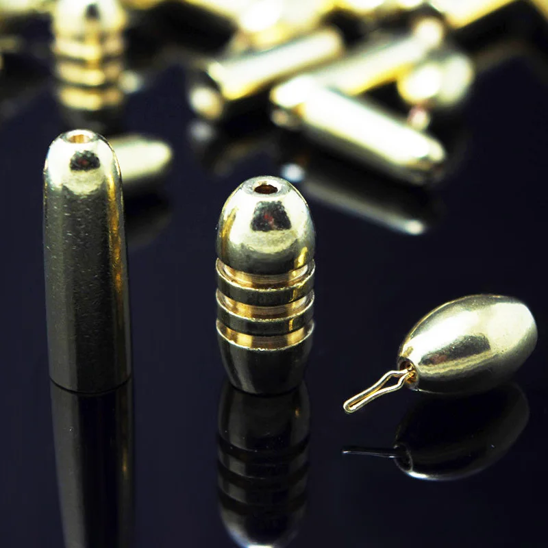 Plomo de pesca con forma de bala, aparejo Texas, equilibrio de peso de acero, plomo de cobre, accesorios para aparejos de pesca, lote de 5 uds.