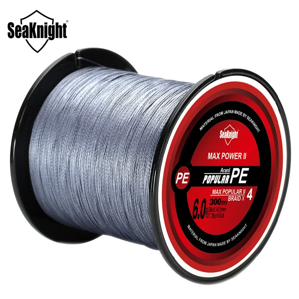 TriPoseidon-línea de pesca trenzada de PE, sedal de 300M, 330 yardas, 4 soportes, 8, 10, 20, 60lb, multifilamento
