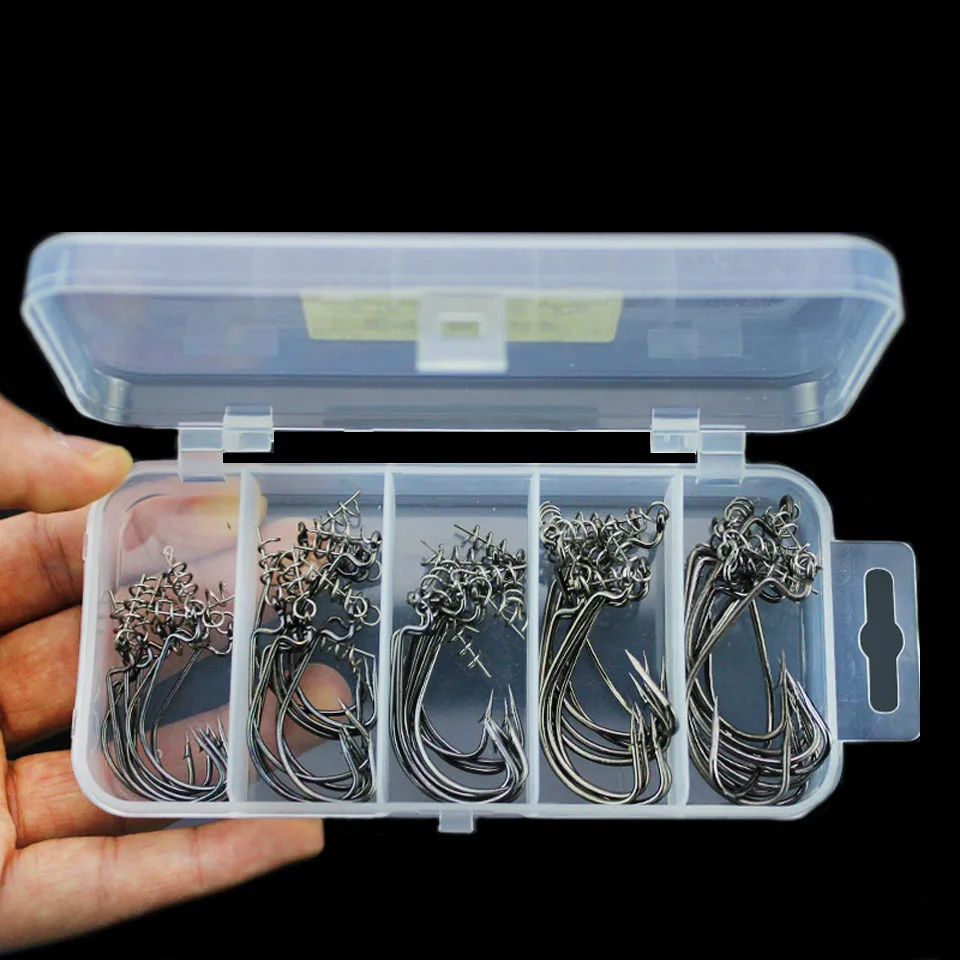 WALK FISH-Conjunto Combinado de anzuelos de manivela, 50 unids/lote, pasador de resorte, ganchos de manivela de pesca bloqueados, accesorios del grupo Dezhou, aparejos de pesca